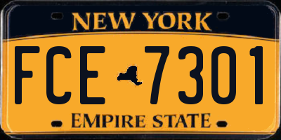 NY license plate FCE7301