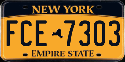 NY license plate FCE7303