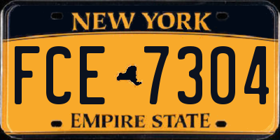 NY license plate FCE7304