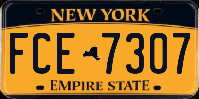NY license plate FCE7307
