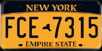 NY license plate FCE7315