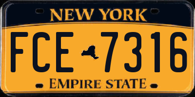 NY license plate FCE7316