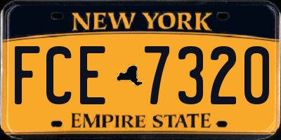 NY license plate FCE7320