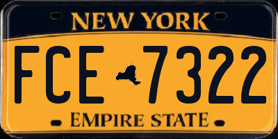 NY license plate FCE7322