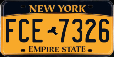 NY license plate FCE7326