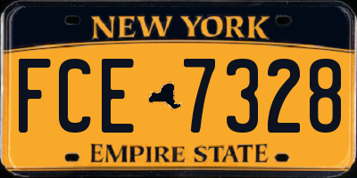 NY license plate FCE7328