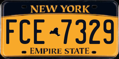 NY license plate FCE7329