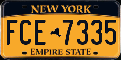 NY license plate FCE7335