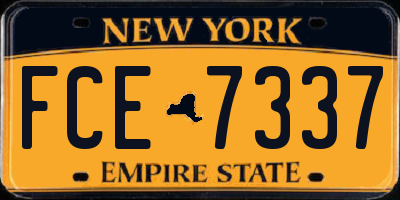 NY license plate FCE7337