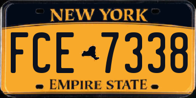 NY license plate FCE7338