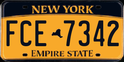 NY license plate FCE7342
