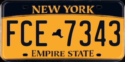 NY license plate FCE7343