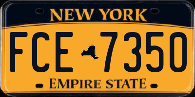 NY license plate FCE7350