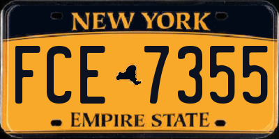 NY license plate FCE7355