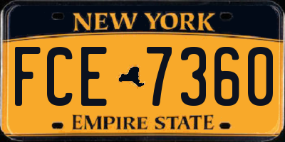 NY license plate FCE7360
