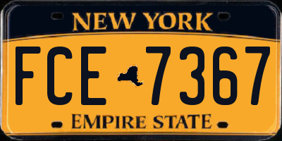 NY license plate FCE7367