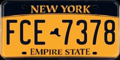 NY license plate FCE7378