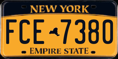 NY license plate FCE7380