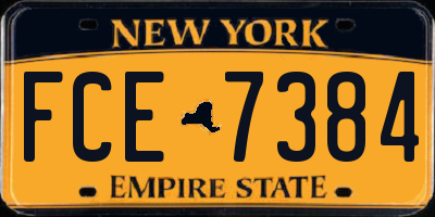 NY license plate FCE7384