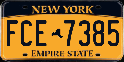 NY license plate FCE7385
