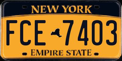 NY license plate FCE7403