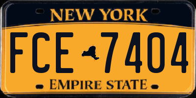 NY license plate FCE7404