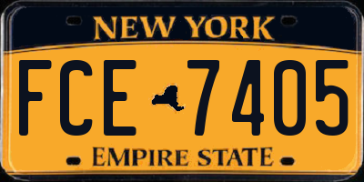 NY license plate FCE7405