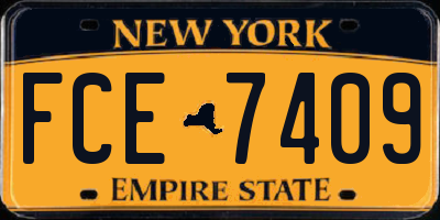 NY license plate FCE7409