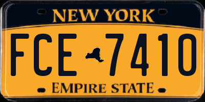 NY license plate FCE7410