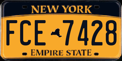 NY license plate FCE7428