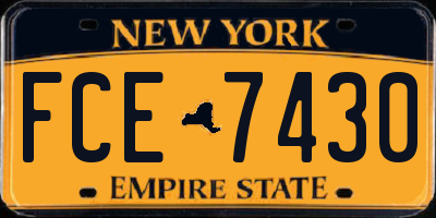 NY license plate FCE7430