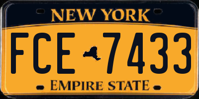 NY license plate FCE7433