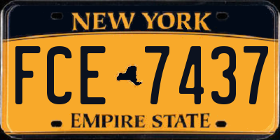 NY license plate FCE7437