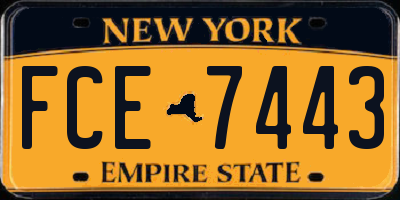 NY license plate FCE7443