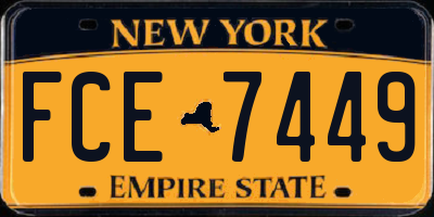 NY license plate FCE7449