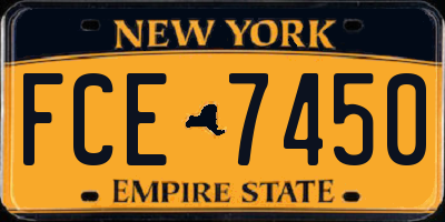NY license plate FCE7450