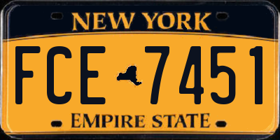 NY license plate FCE7451
