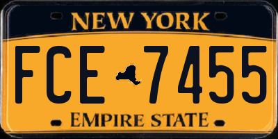 NY license plate FCE7455
