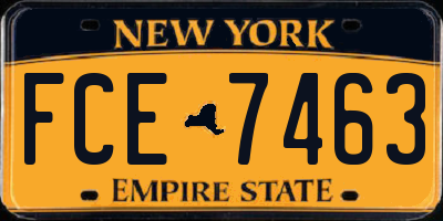 NY license plate FCE7463