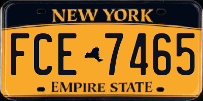 NY license plate FCE7465