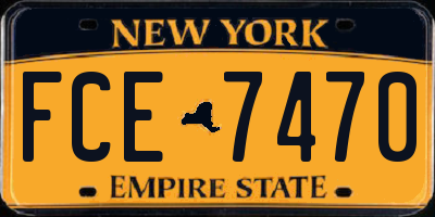 NY license plate FCE7470