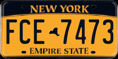 NY license plate FCE7473