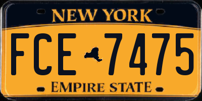 NY license plate FCE7475