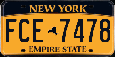 NY license plate FCE7478