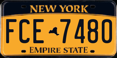 NY license plate FCE7480