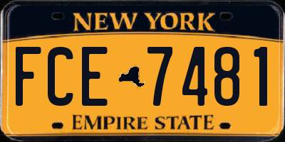NY license plate FCE7481