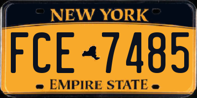 NY license plate FCE7485