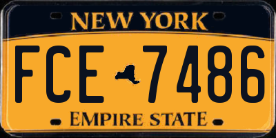 NY license plate FCE7486
