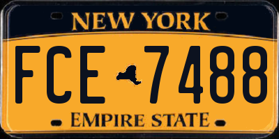 NY license plate FCE7488