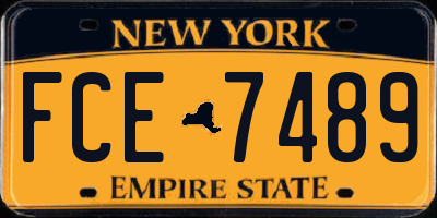 NY license plate FCE7489